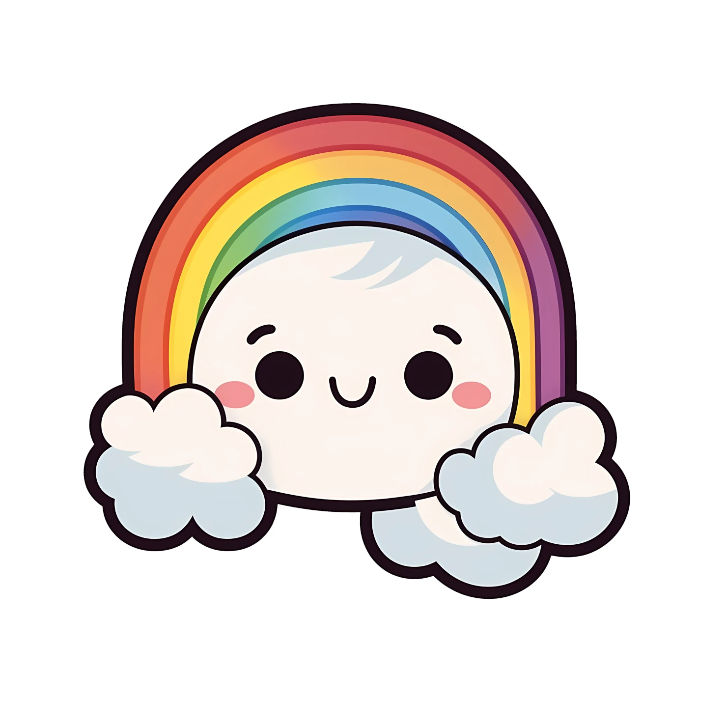 Kawaii rainbow sticker isolated on transparent background #26279