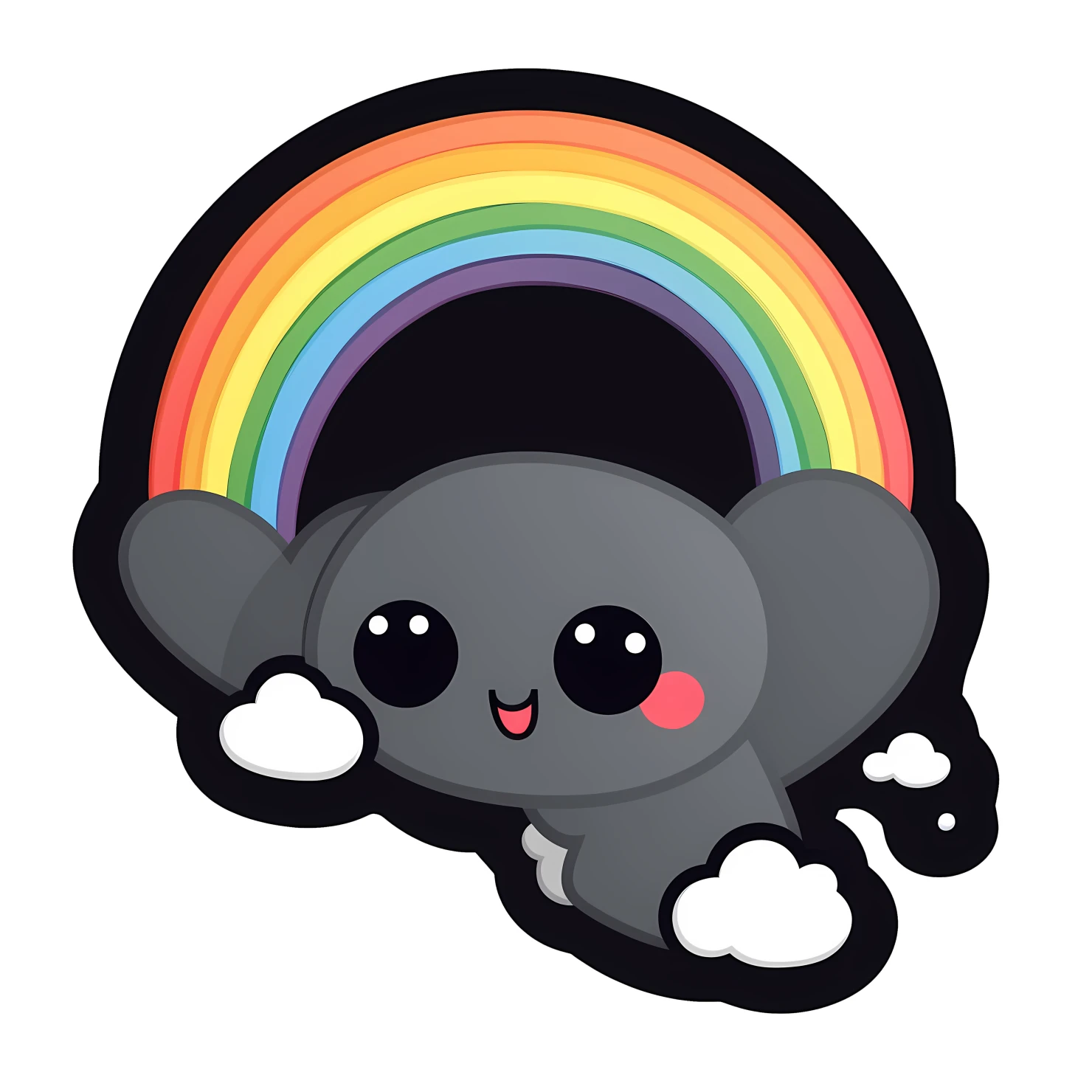 Kawaii rainbow sticker isolated on transparent background #26283
