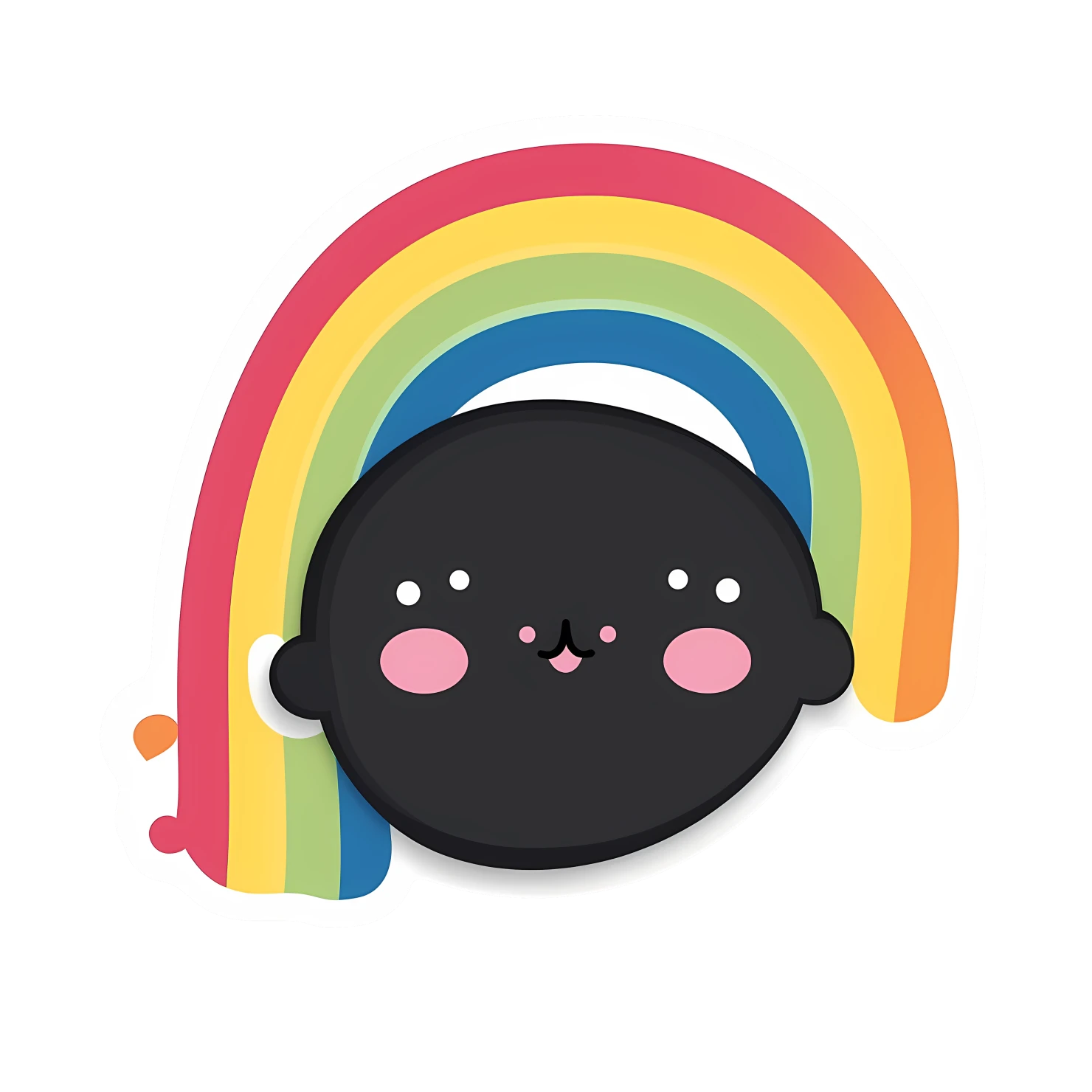 Kawaii rainbow sticker isolated on transparent background #26284