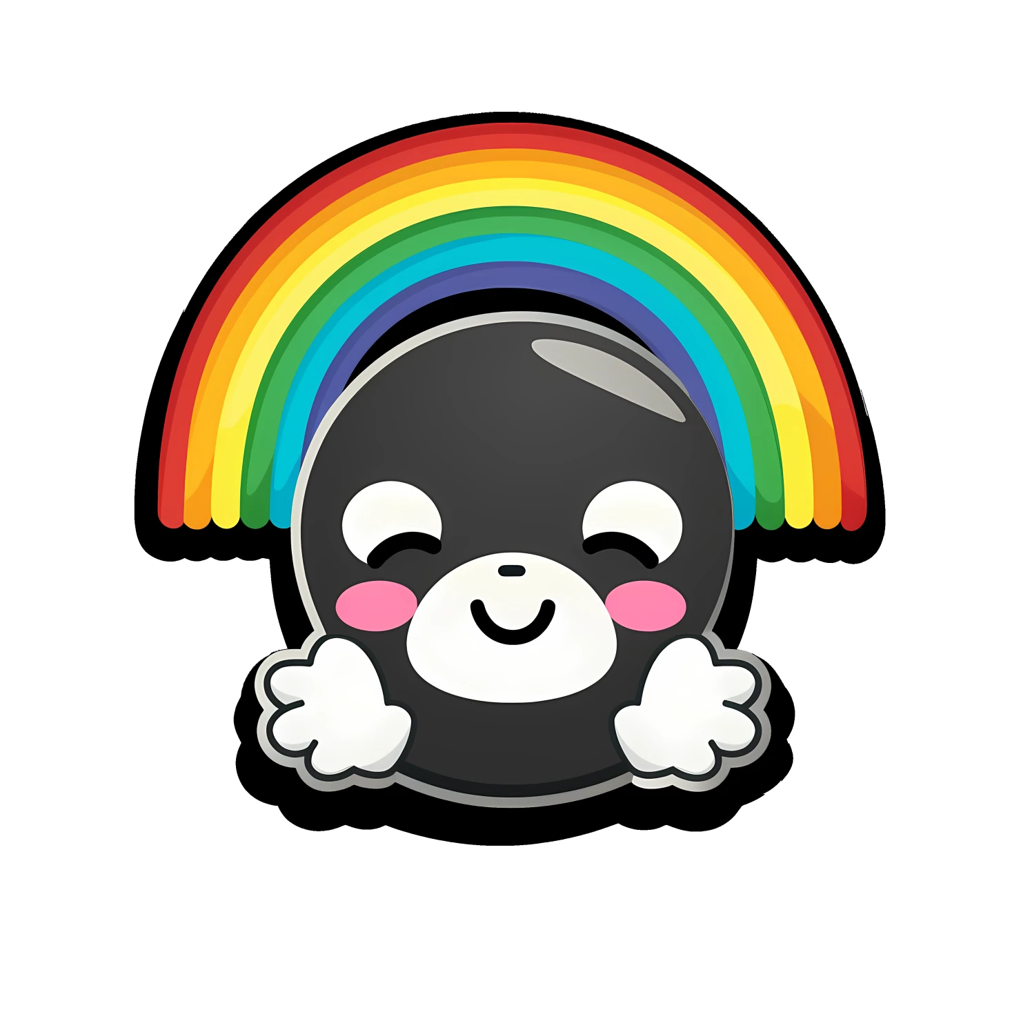 Kawaii rainbow sticker isolated on transparent background #26285