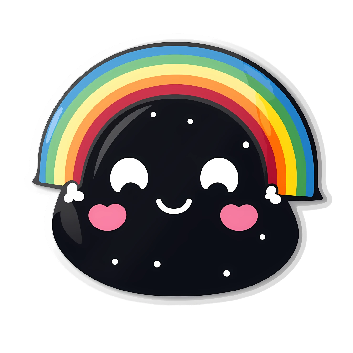 Kawaii rainbow sticker isolated on transparent background #26287