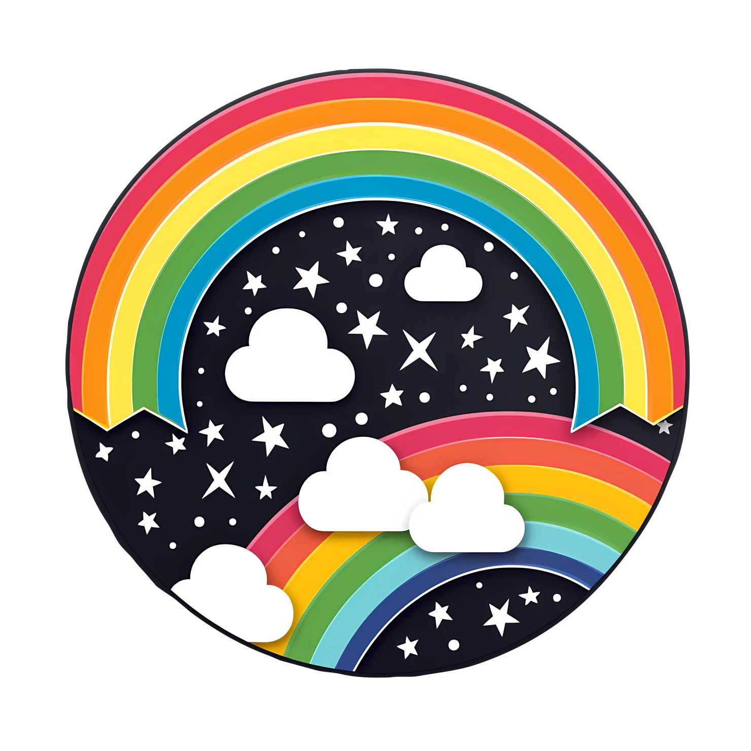 Kawaii rainbow sticker isolated on transparent background #26289