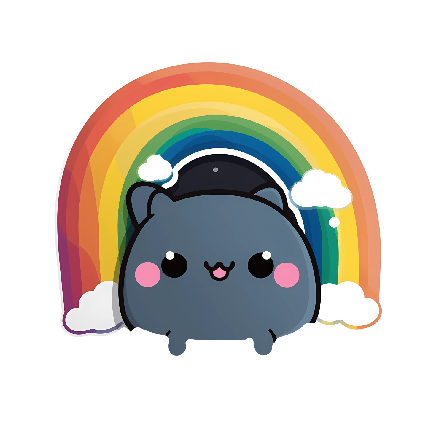 Kawaii rainbow sticker isolated on transparent background #26290
