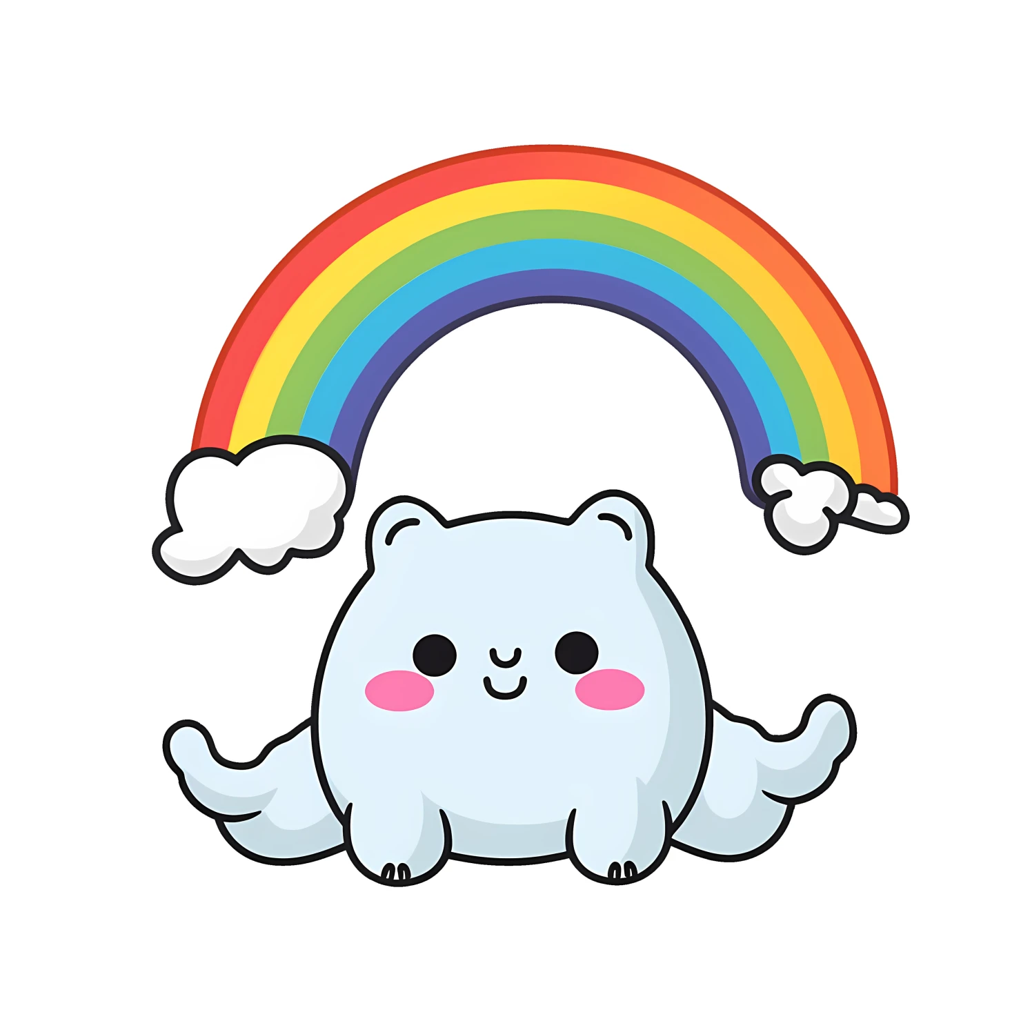Kawaii rainbow sticker isolated on transparent background #26291
