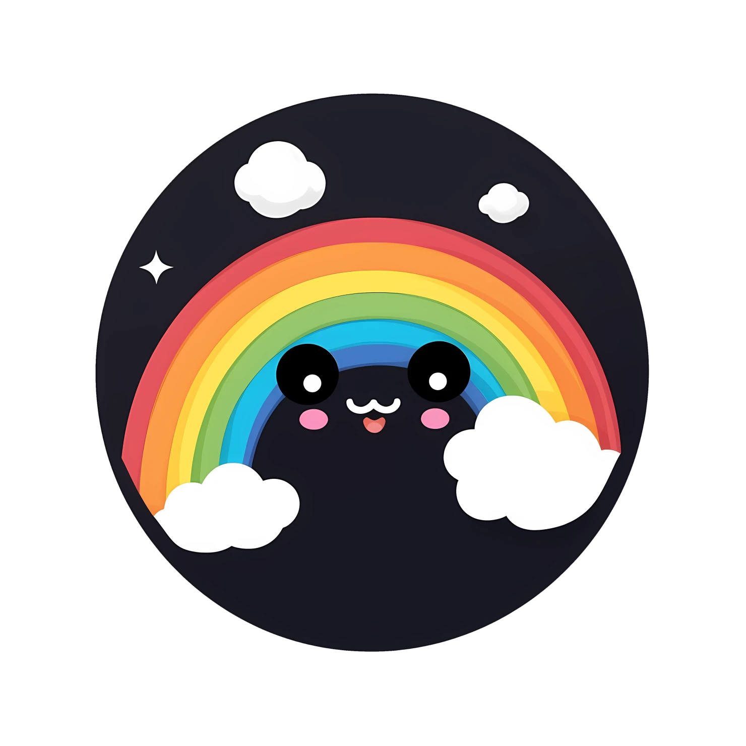 Kawaii rainbow sticker isolated on transparent background #26293