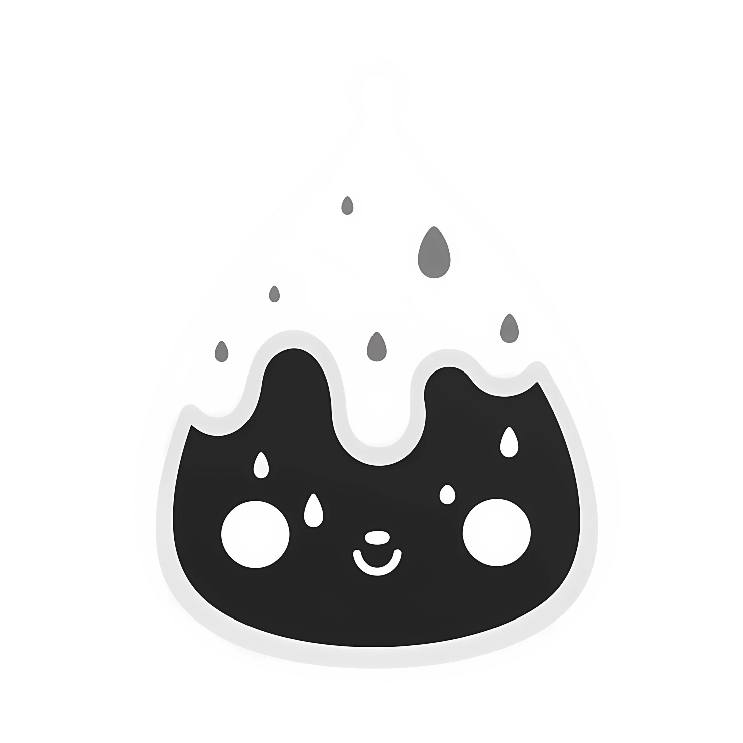 Kawaii raindrop rabbit sticker isolated on transparent background #26296