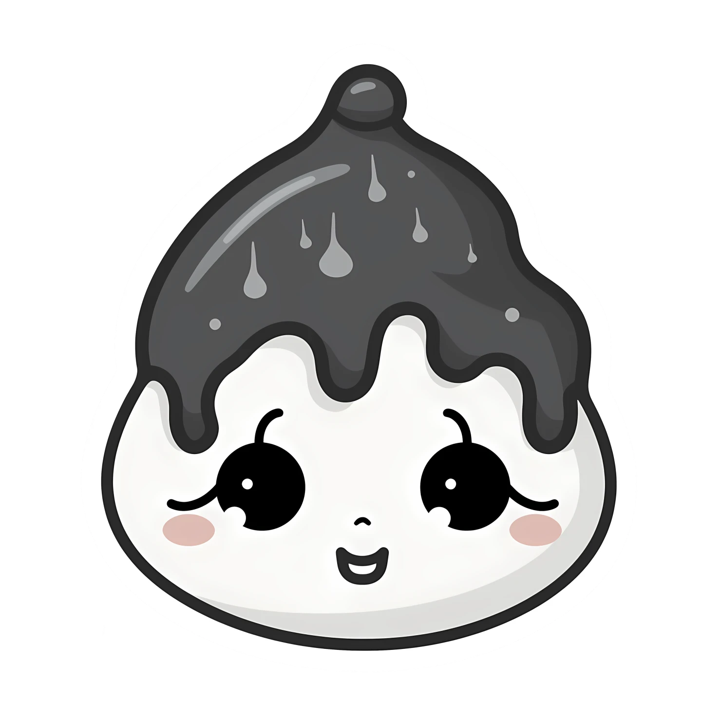 Kawaii raindrop rabbit sticker isolated on transparent background #26303