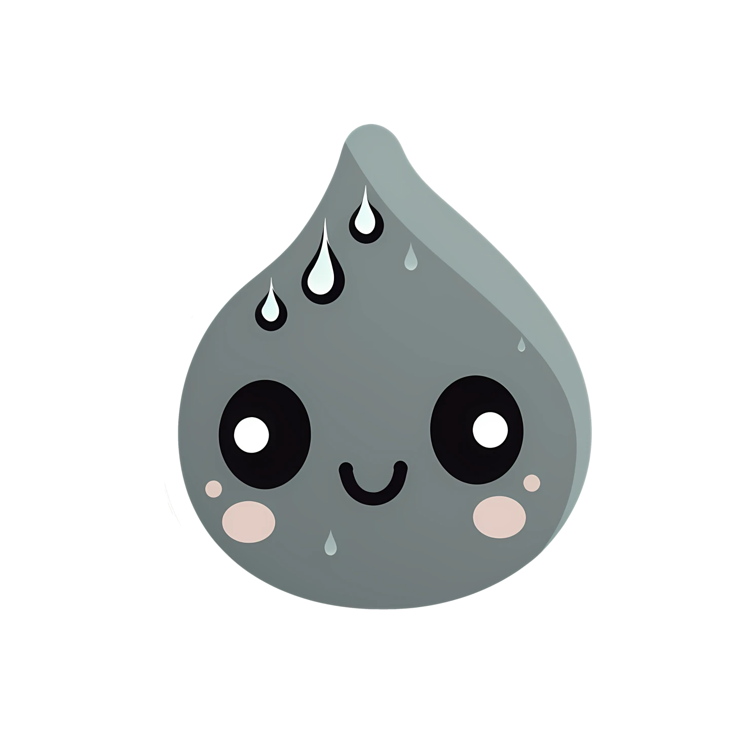 Kawaii raindrop rabbit sticker isolated on transparent background #26313