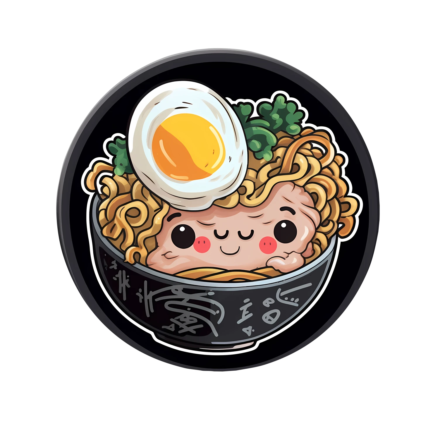 Kawaii ramen noodles sticker isolated on transparent background #26330
