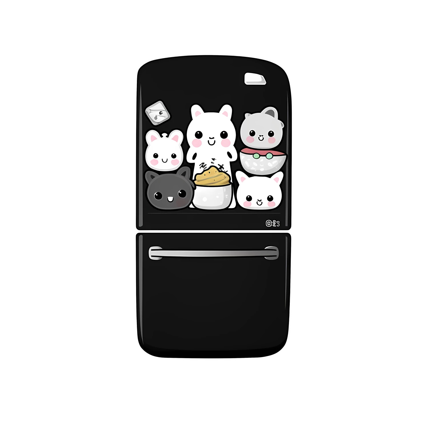 Kawaii refrigerator sticker isolated on transparent background #26335