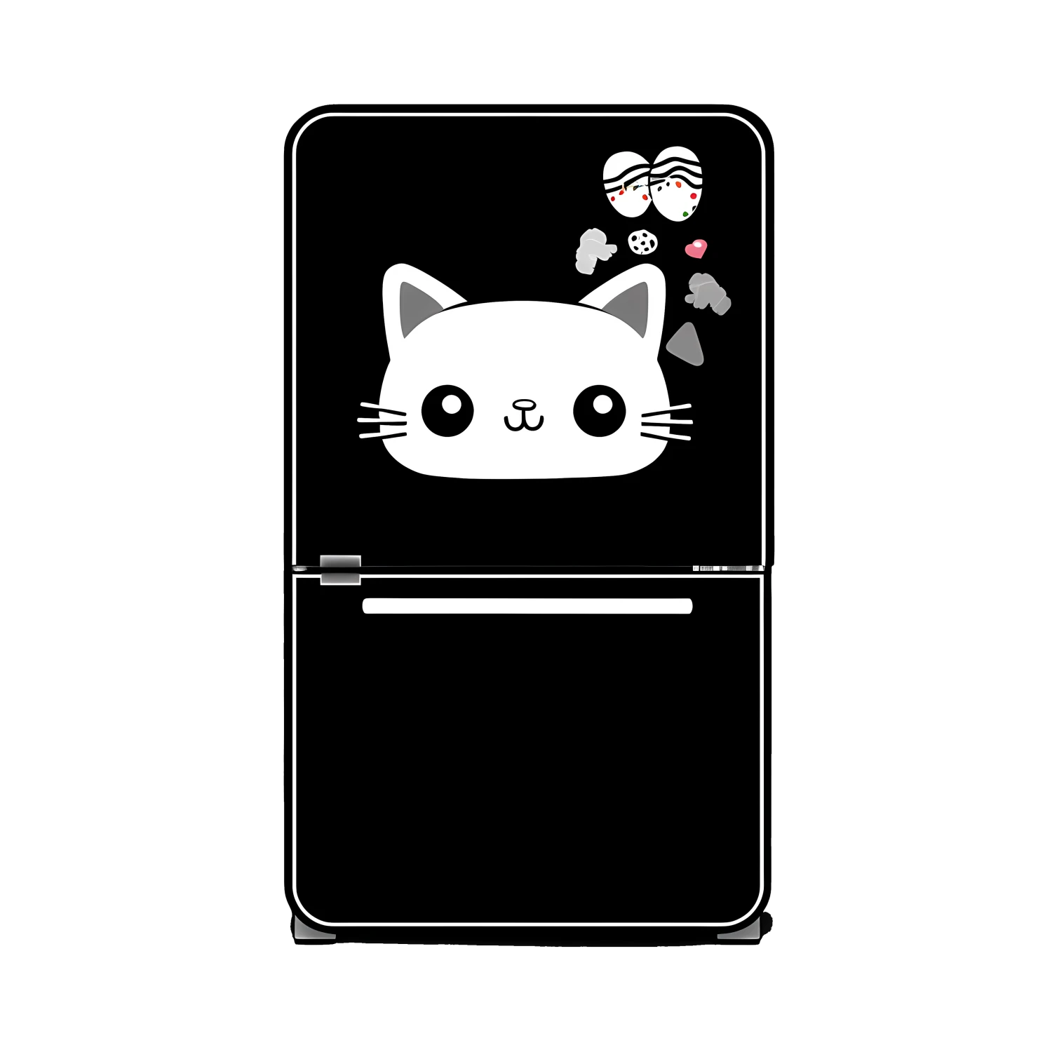 Kawaii refrigerator sticker isolated on transparent background #26337