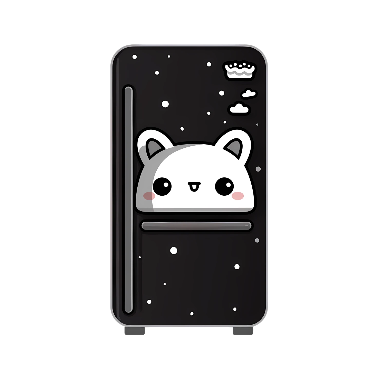 Kawaii refrigerator sticker isolated on transparent background #26341