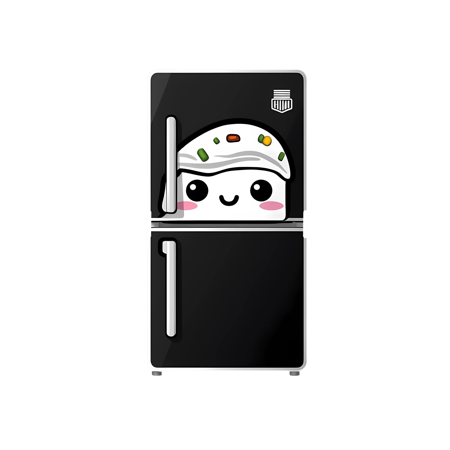 Kawaii refrigerator sticker isolated on transparent background #26348