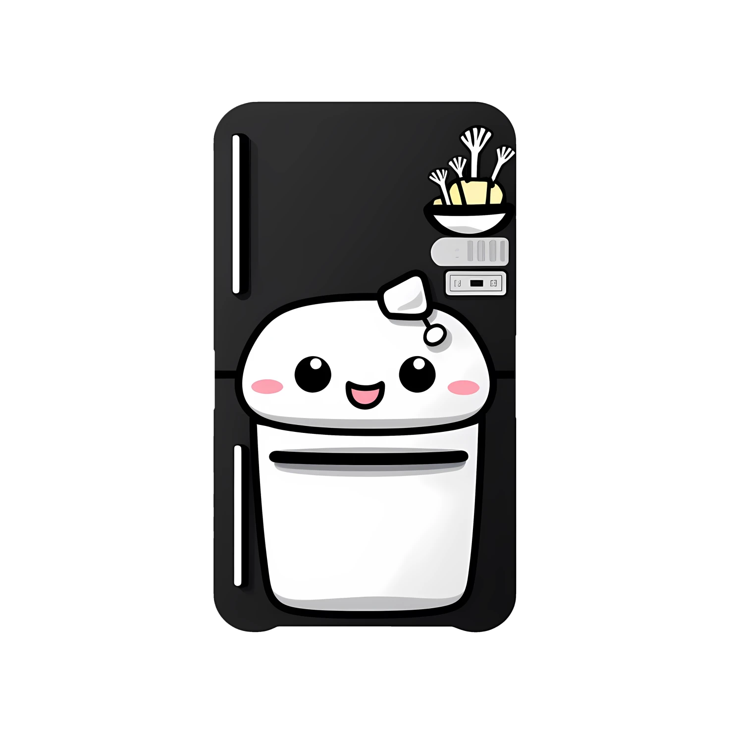 Kawaii refrigerator sticker isolated on transparent background #26350