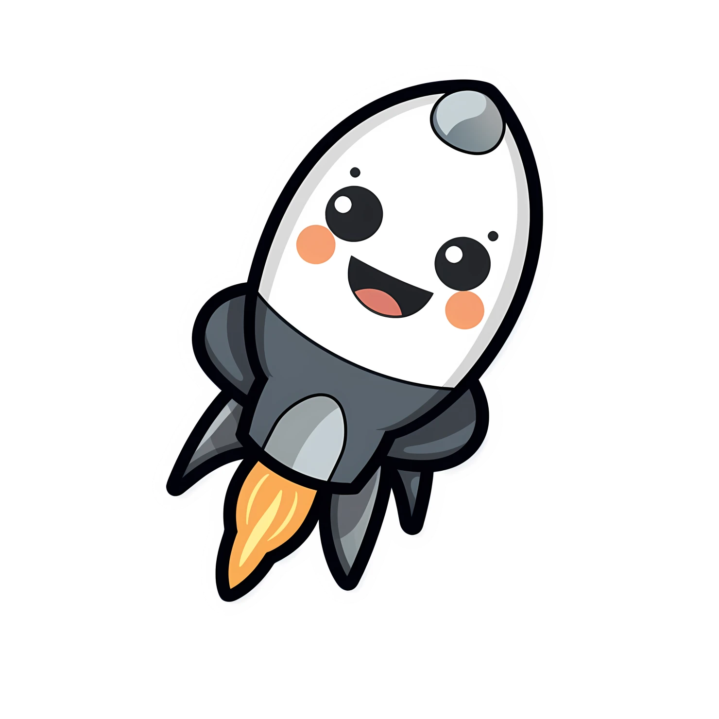 Kawaii rocket sticker isolated on transparent background #26356