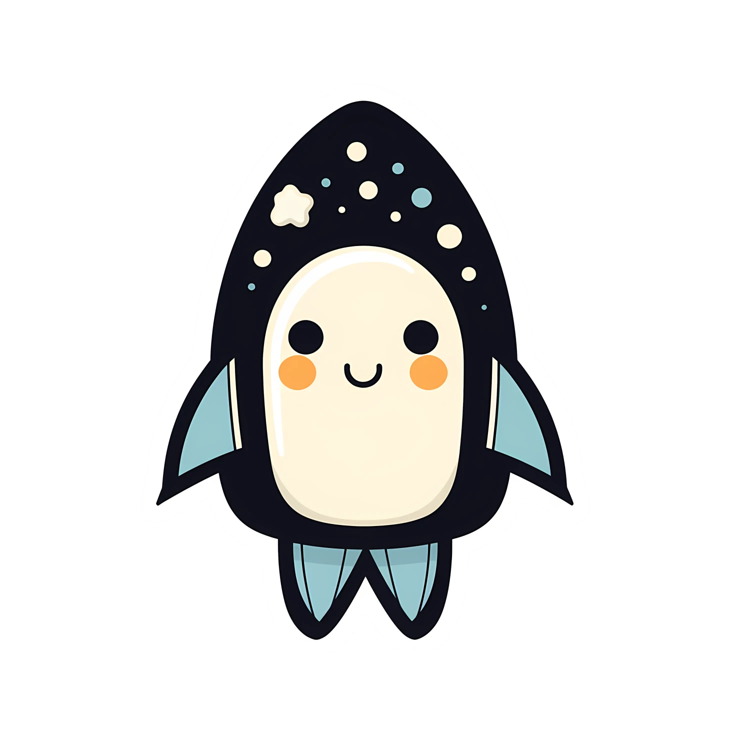 Kawaii rocket sticker isolated on transparent background #26357