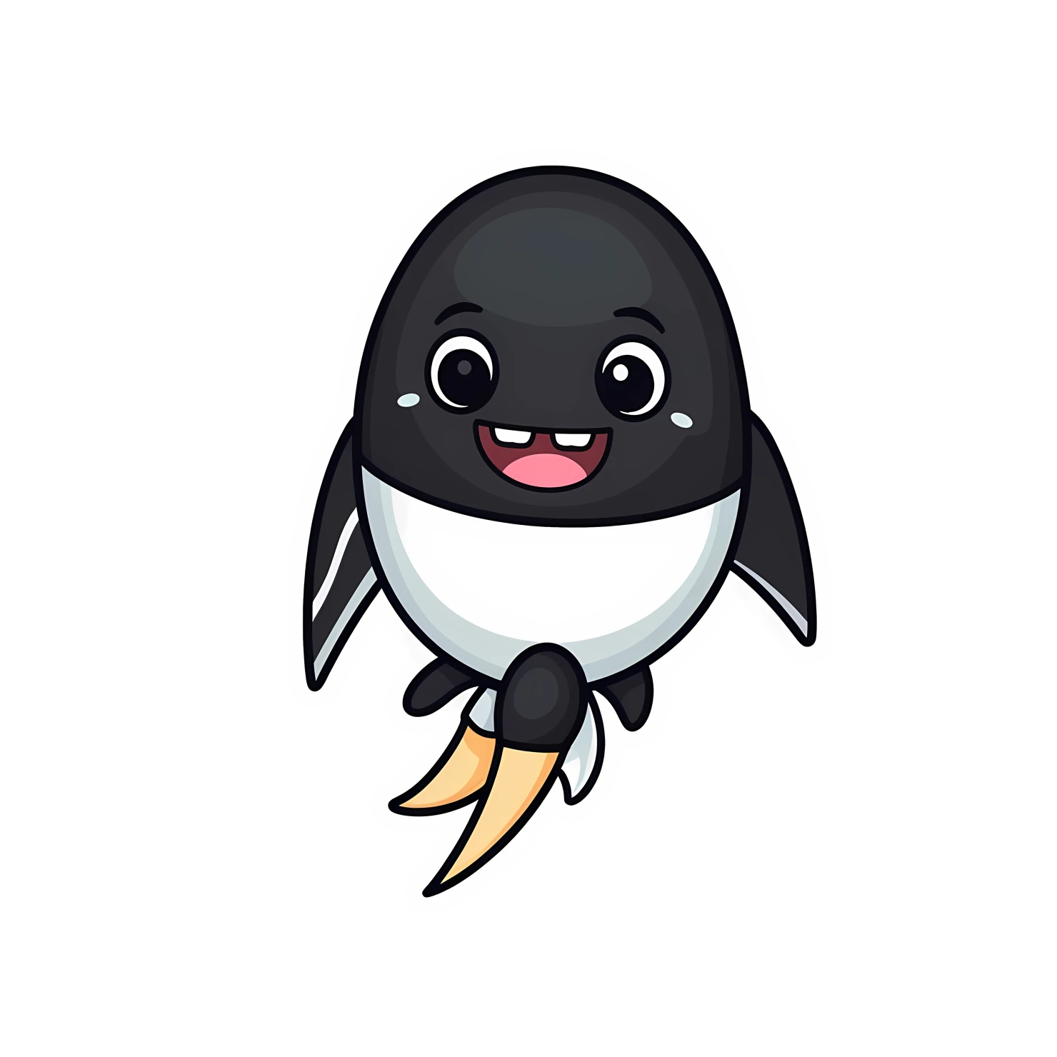 Kawaii rocket sticker isolated on transparent background #26358