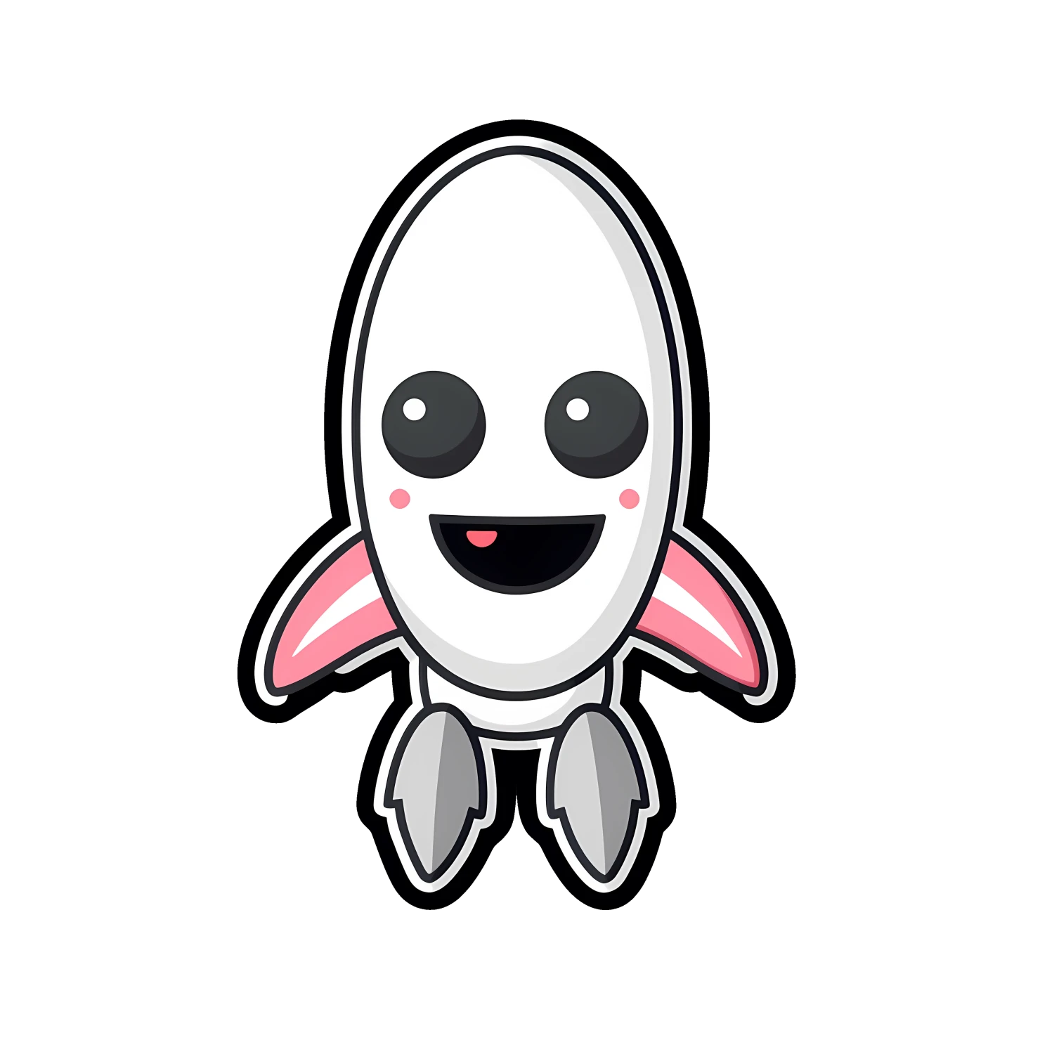 Kawaii rocket sticker isolated on transparent background #26359