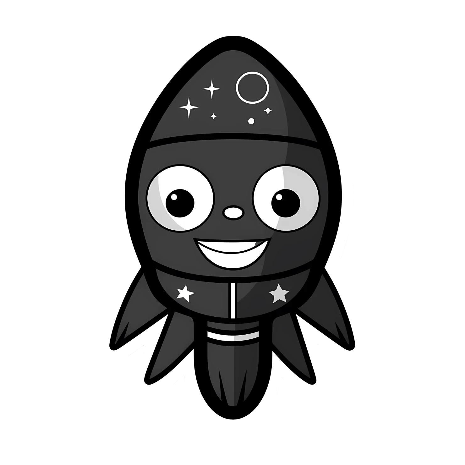 Kawaii rocket sticker isolated on transparent background #26360