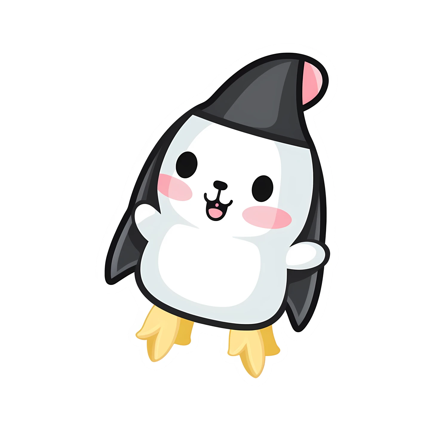 Kawaii rocket sticker isolated on transparent background #26361