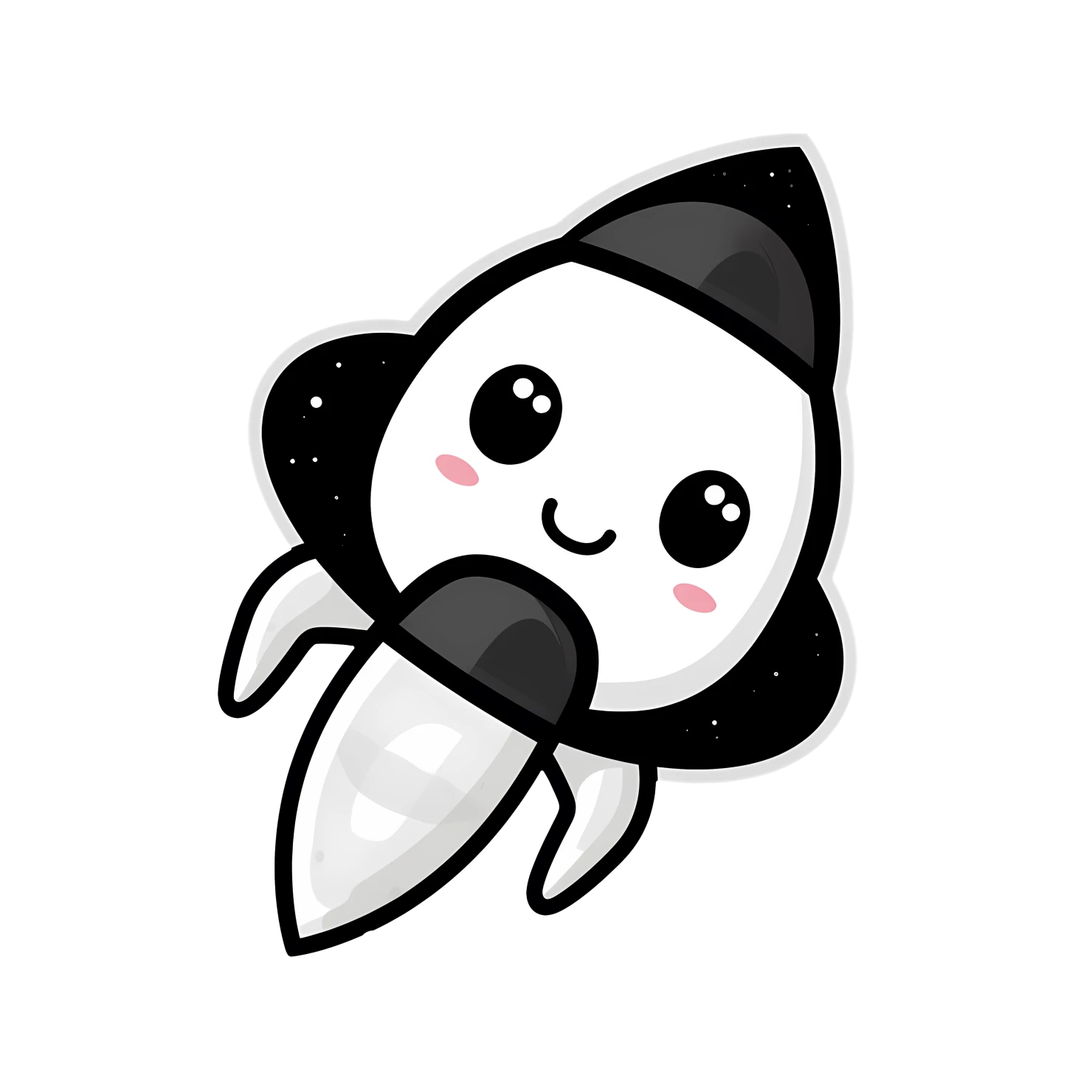 Kawaii rocket sticker isolated on transparent background #26363