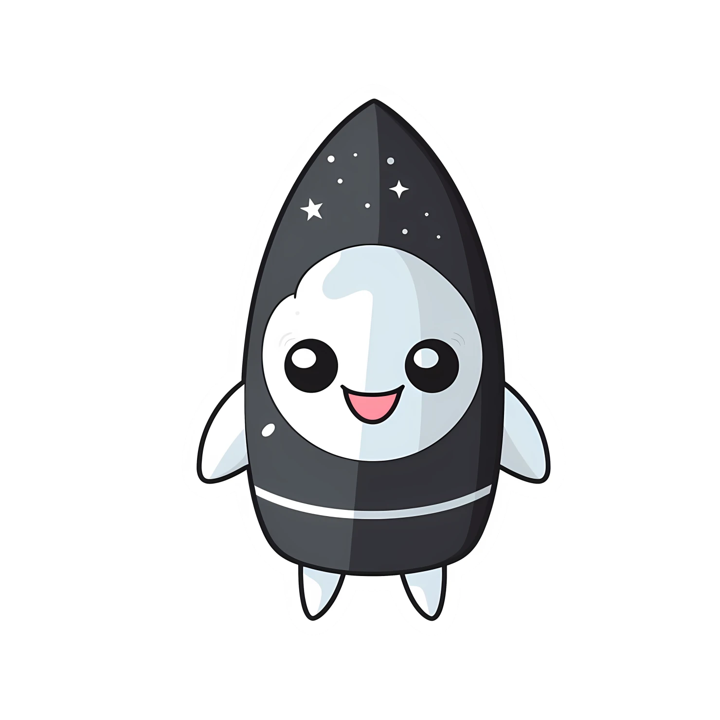 Kawaii rocket sticker isolated on transparent background #26365