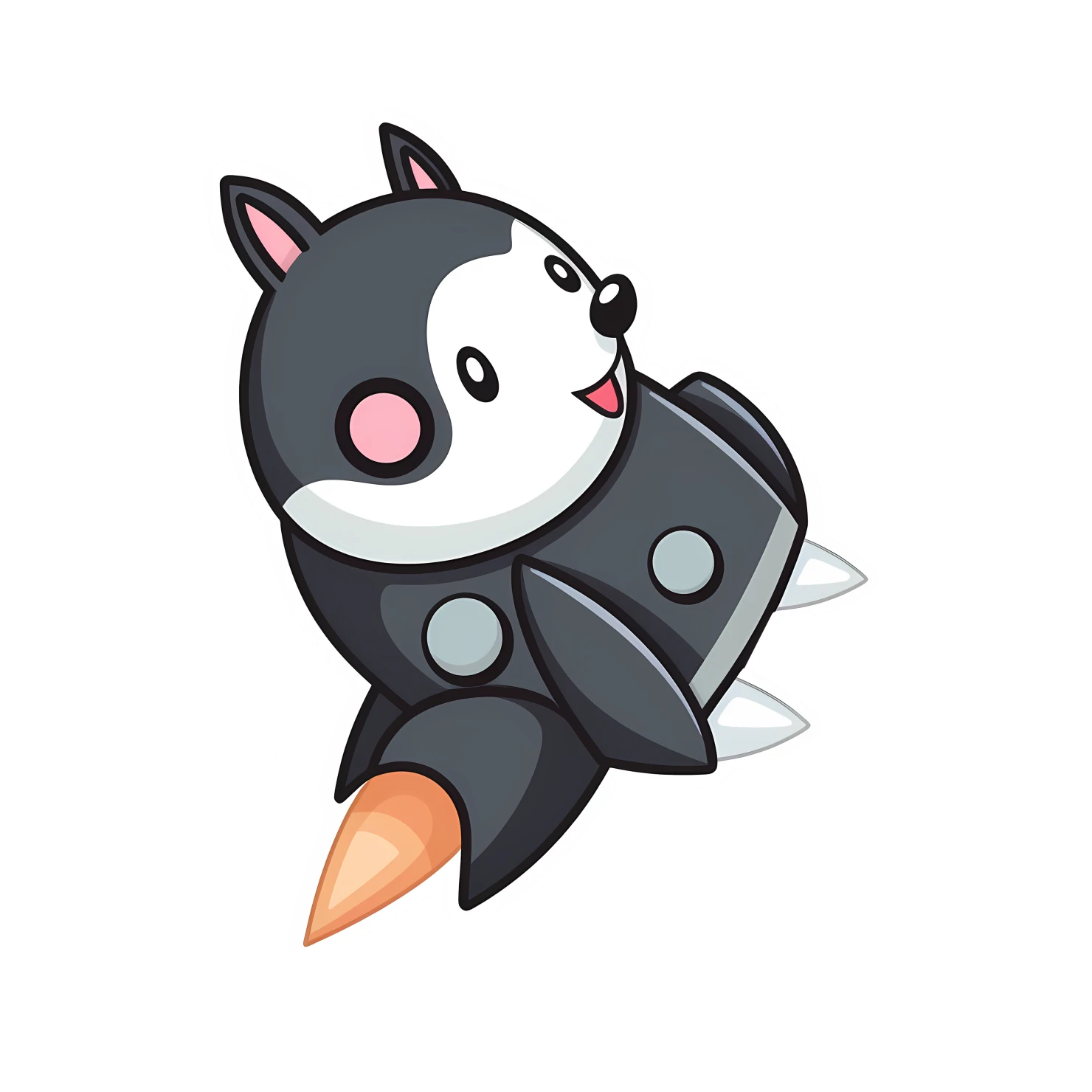Kawaii rocket sticker isolated on transparent background #26366