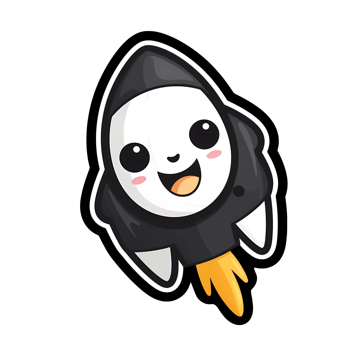 Kawaii rocket sticker isolated on transparent background #26368
