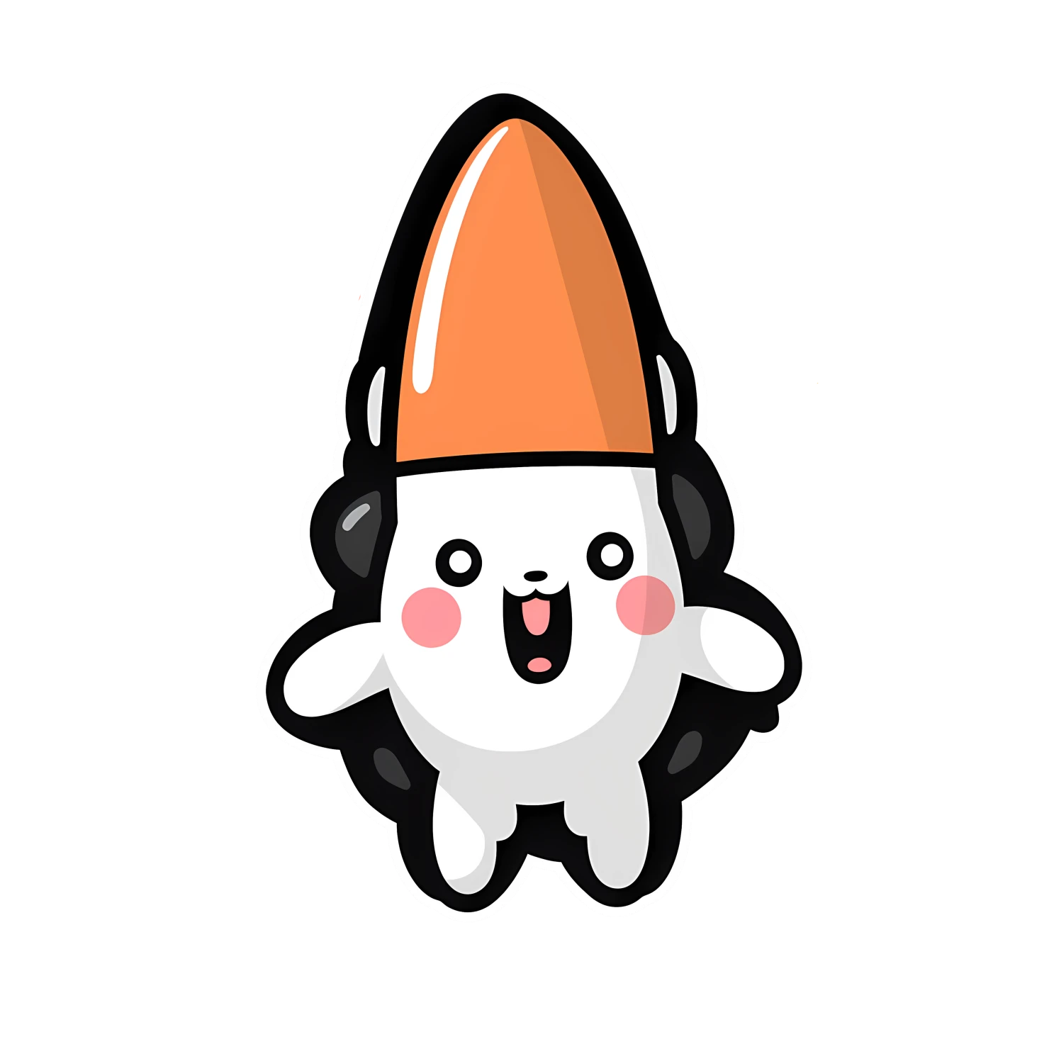 Kawaii rocket sticker isolated on transparent background #26370