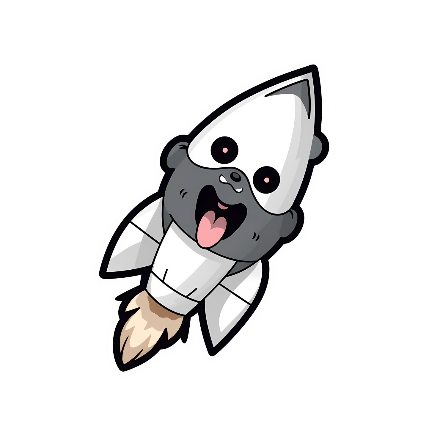 Kawaii rocket sticker isolated on transparent background #26373