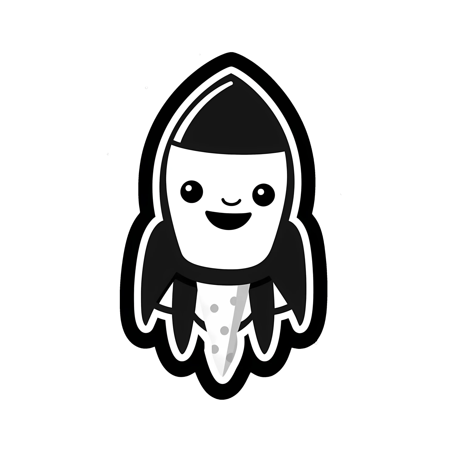 Kawaii rocket sticker isolated on transparent background #26375