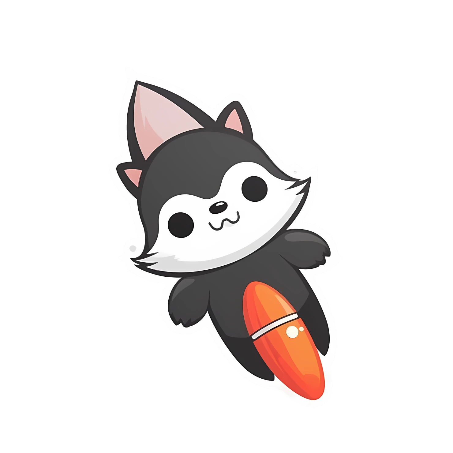 Kawaii rocket sticker isolated on transparent background #26376