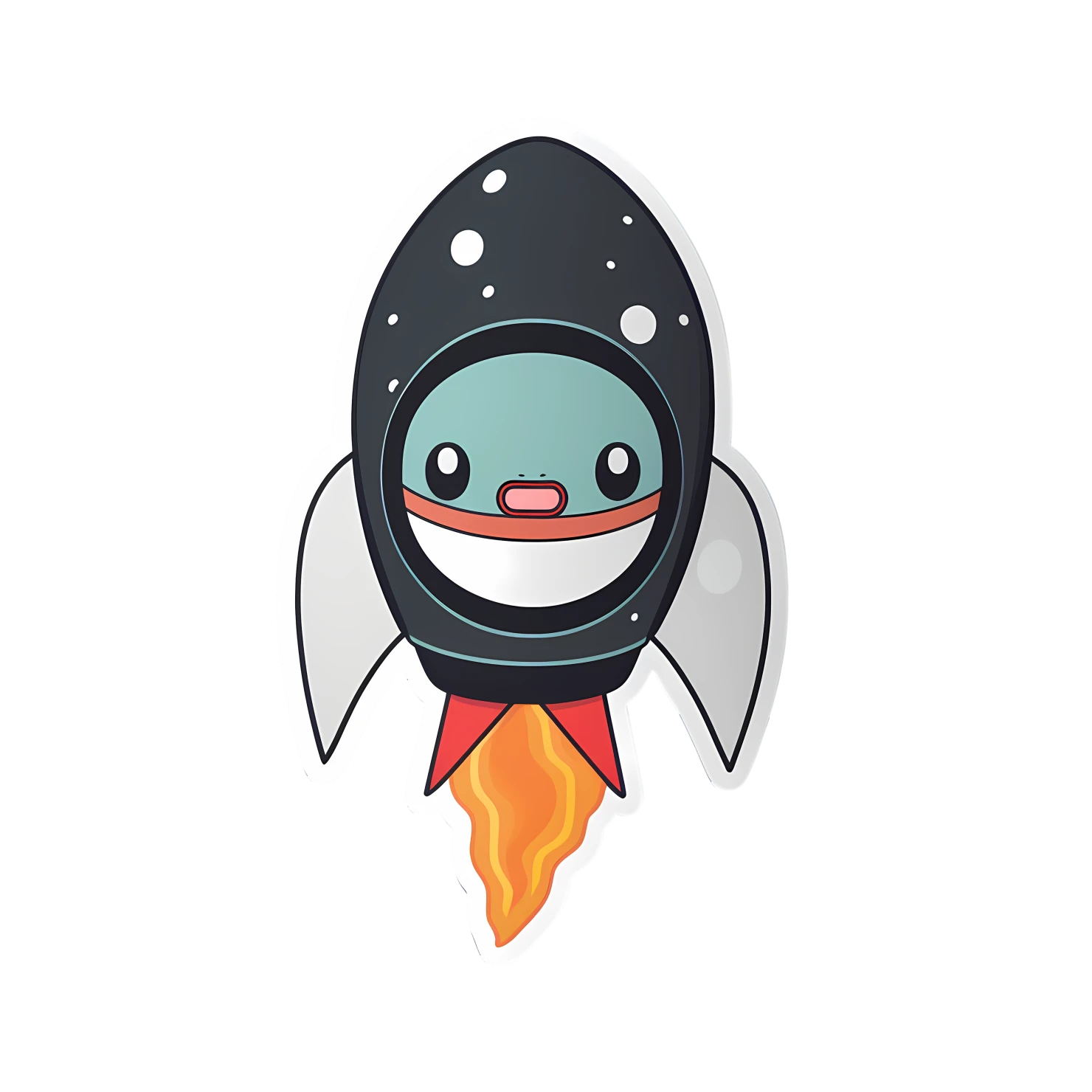 Kawaii rocket sticker isolated on transparent background #26377