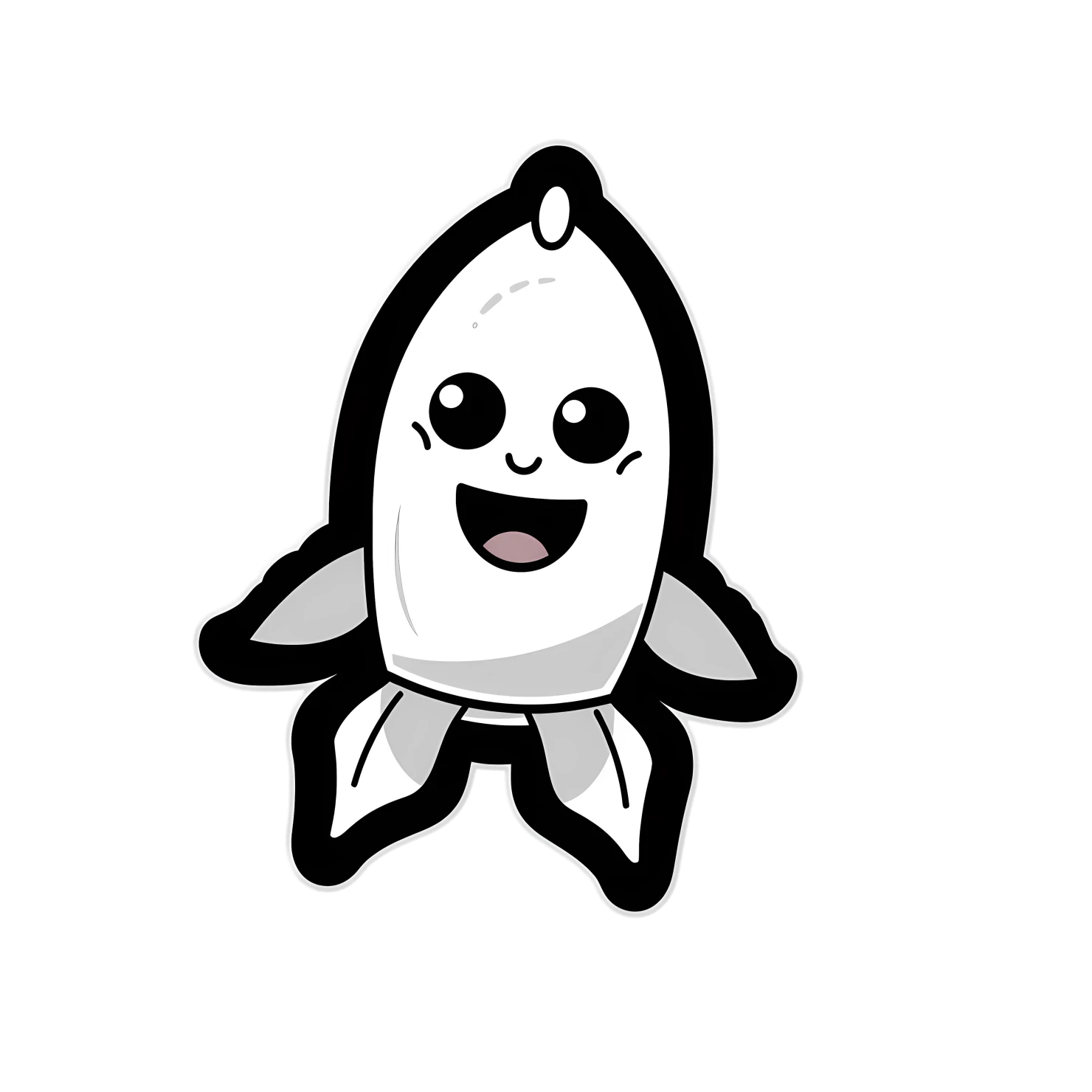 Kawaii rocket sticker isolated on transparent background #26379