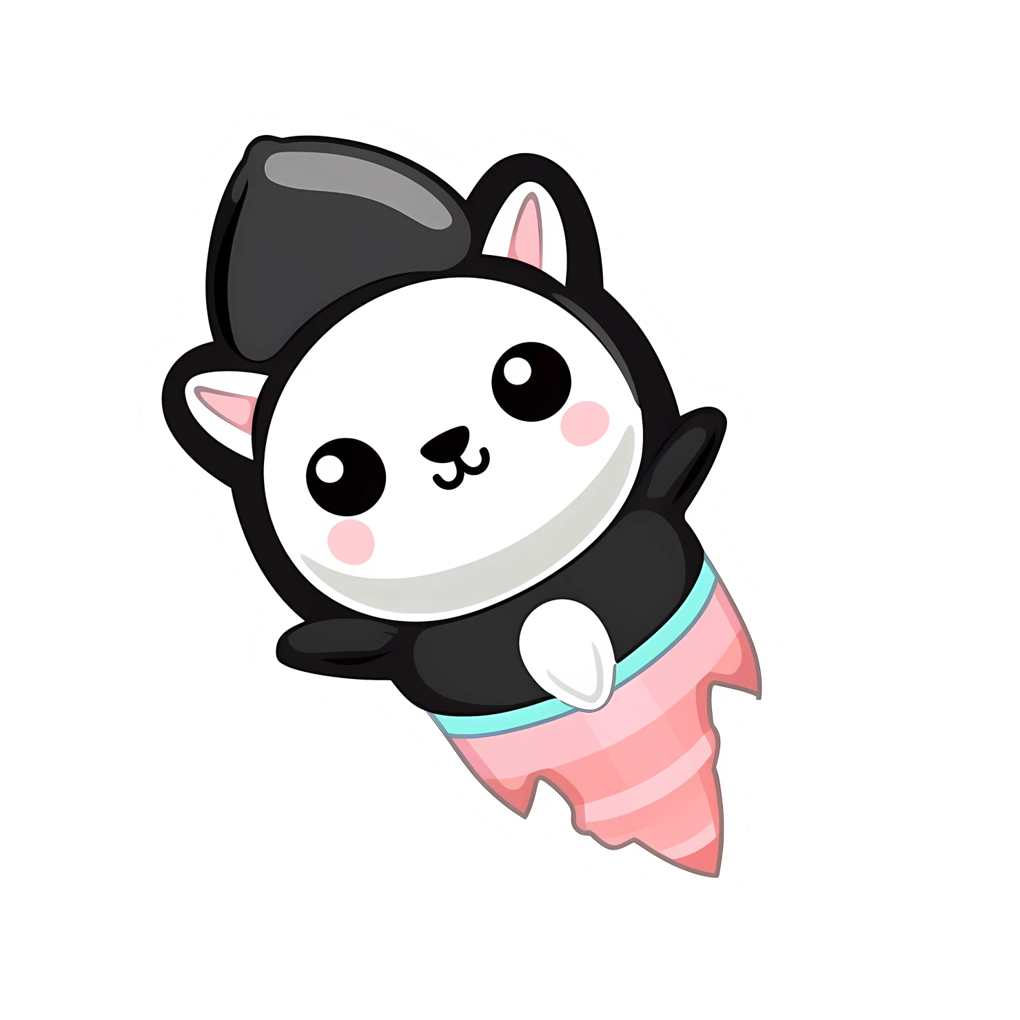 Kawaii rocket sticker isolated on transparent background #26380