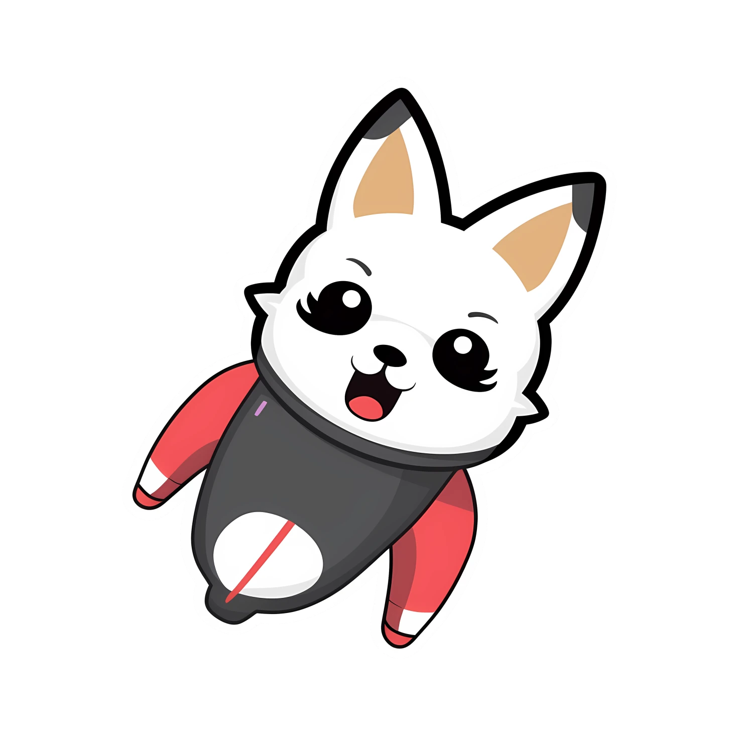 Kawaii rocket sticker isolated on transparent background #26381