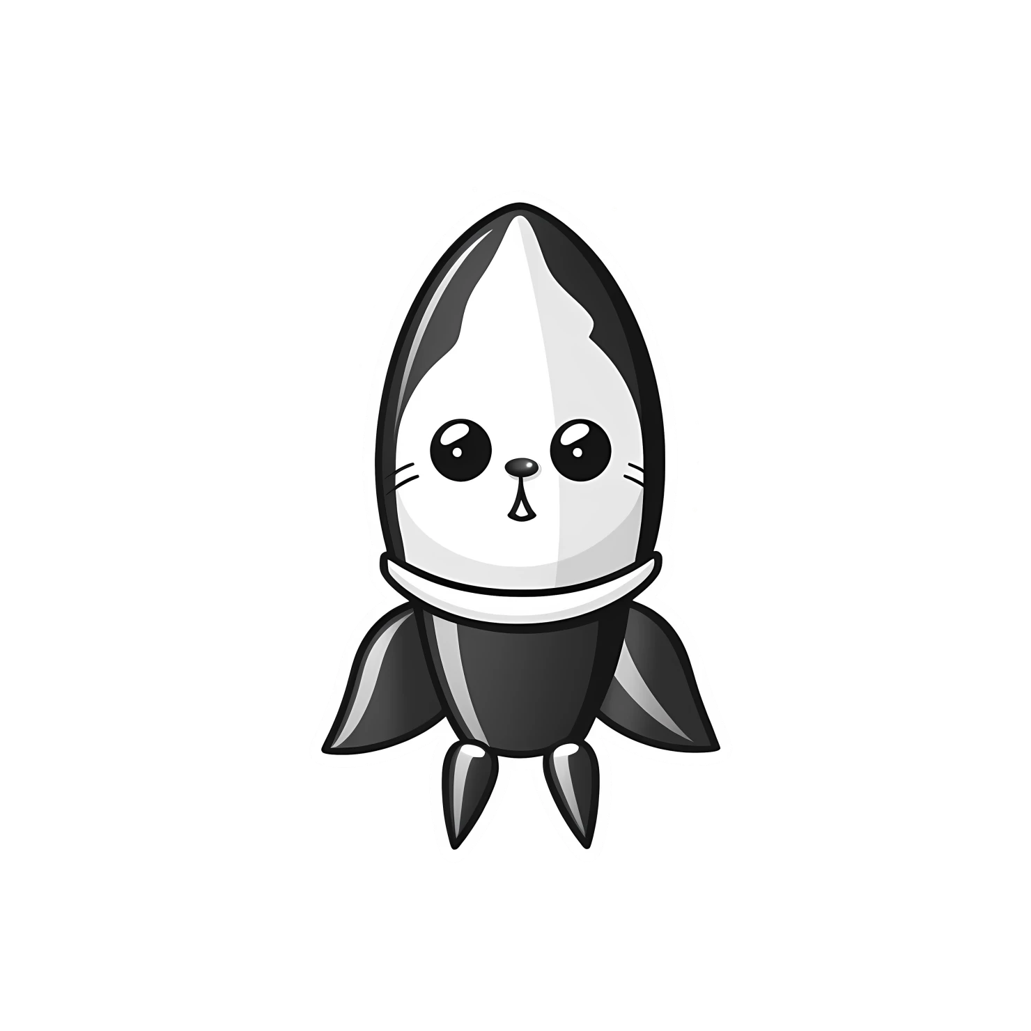Kawaii rocket sticker isolated on transparent background #26382