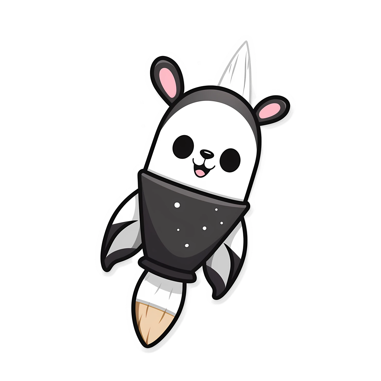 Kawaii rocket sticker isolated on transparent background #26388