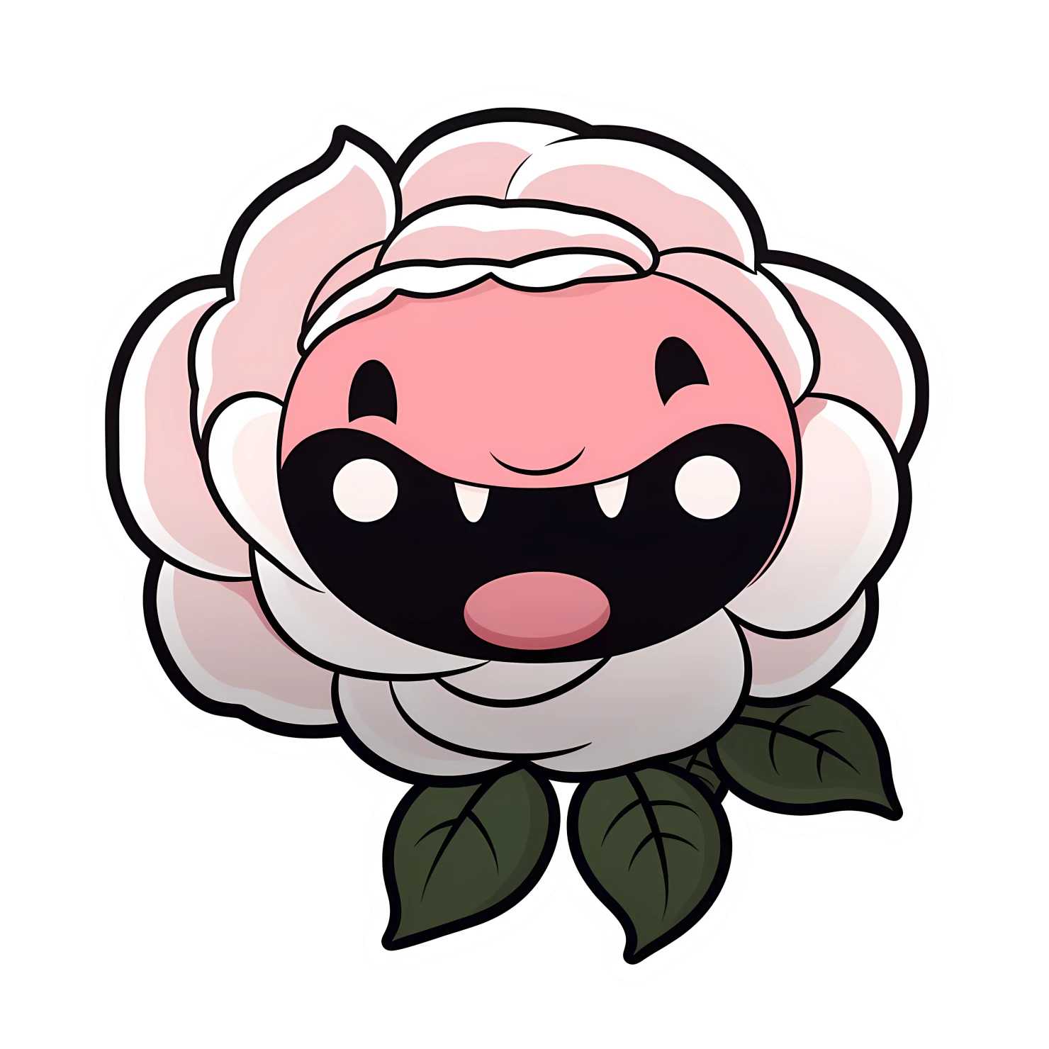 Kawaii rose sticker isolated on transparent background #26394