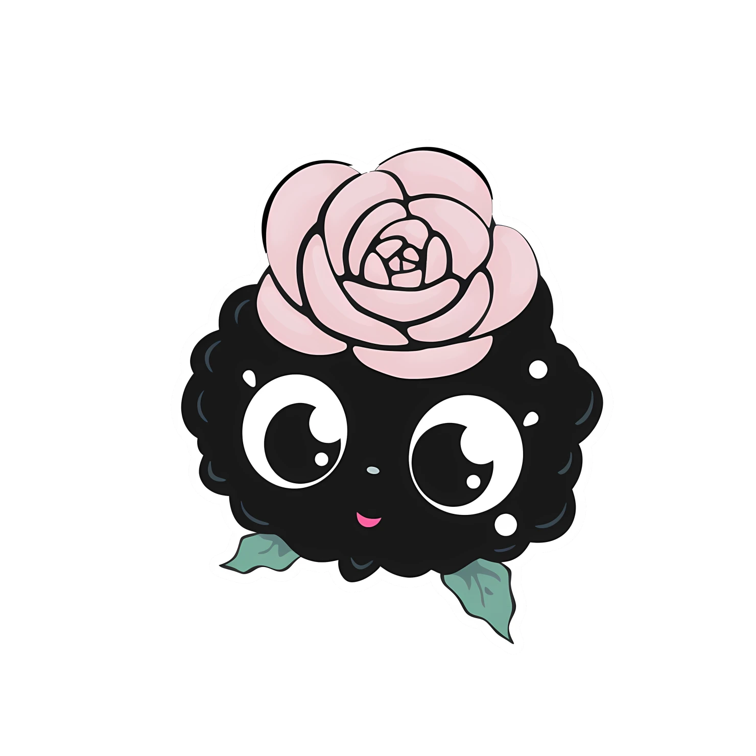 Kawaii rose sticker isolated on transparent background #26398