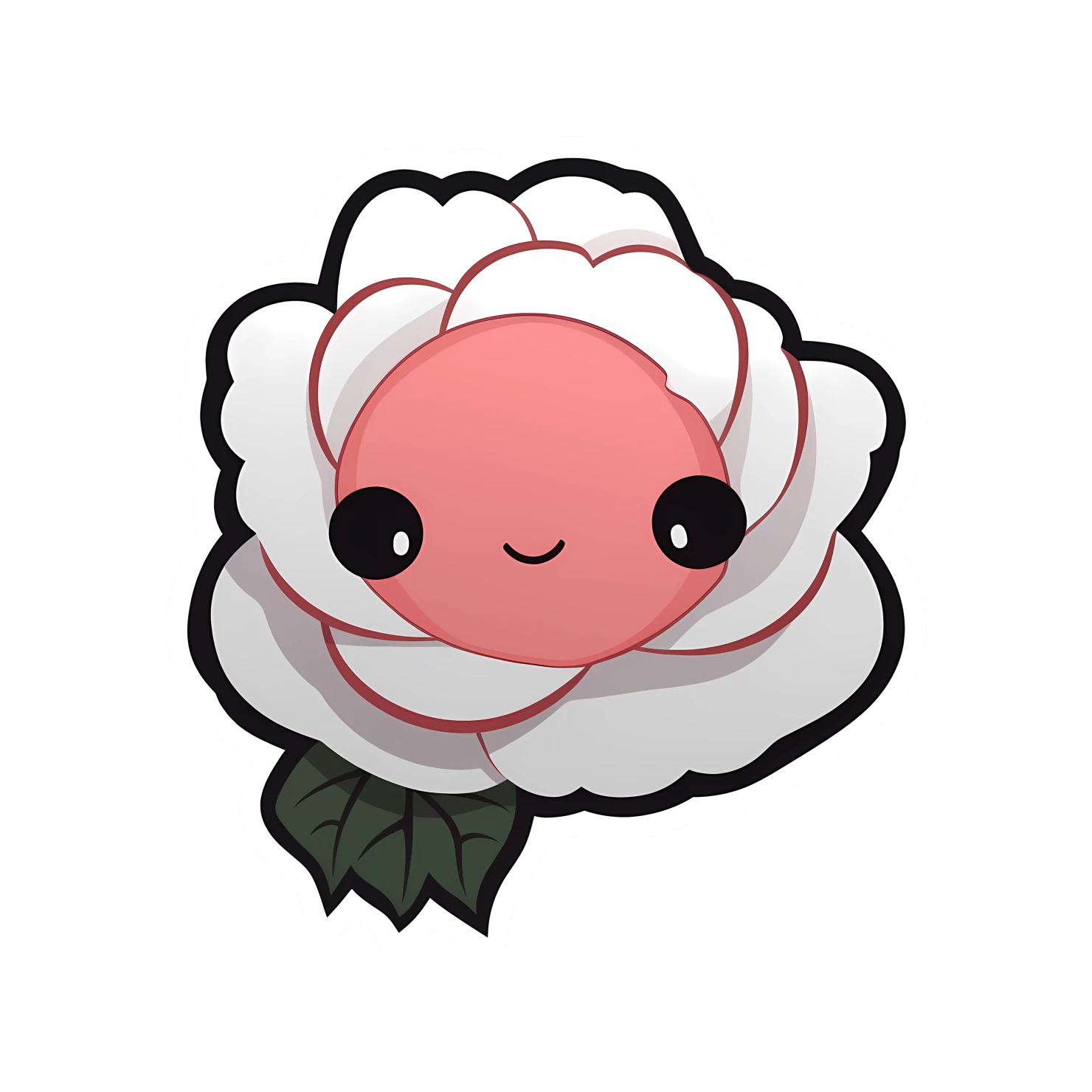 Kawaii rose sticker isolated on transparent background #26399