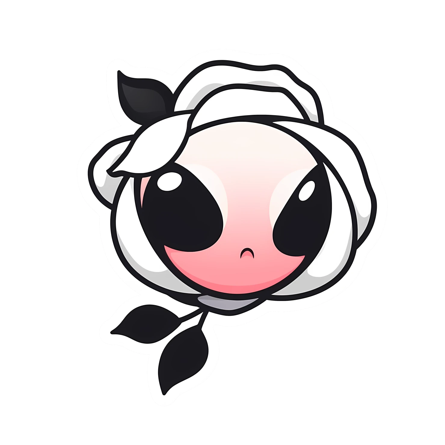Kawaii rose sticker isolated on transparent background #26400