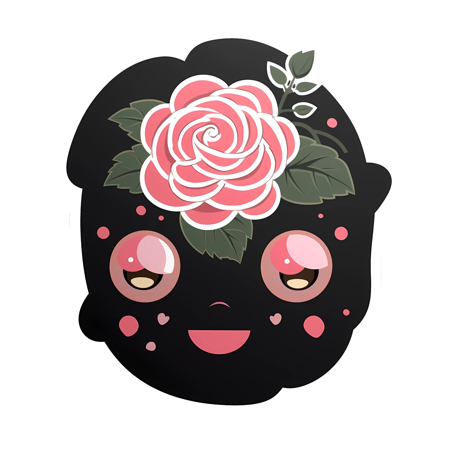 Kawaii rose sticker isolated on transparent background #26405