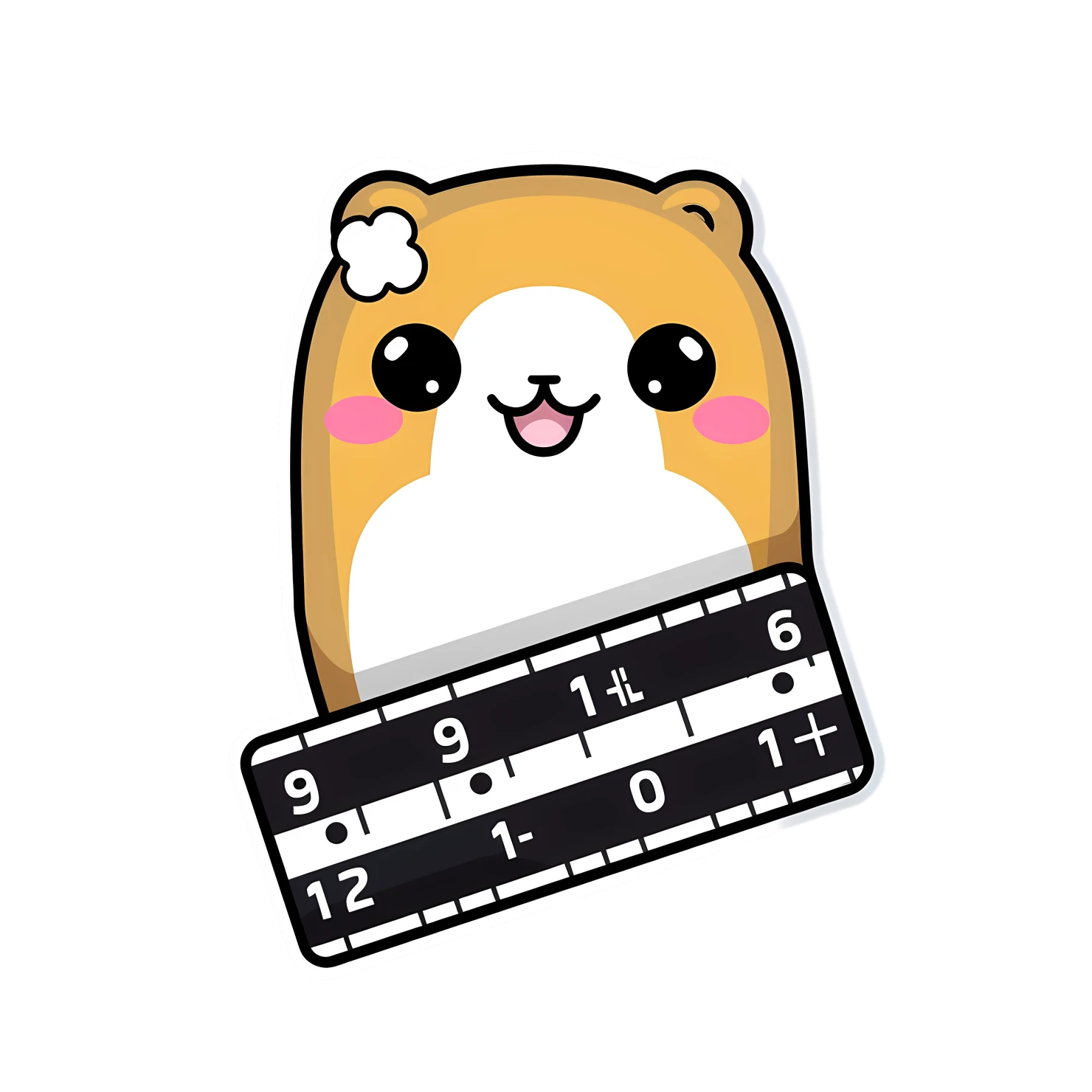 Kawaii ruler sticker isolated on transparent background #26407