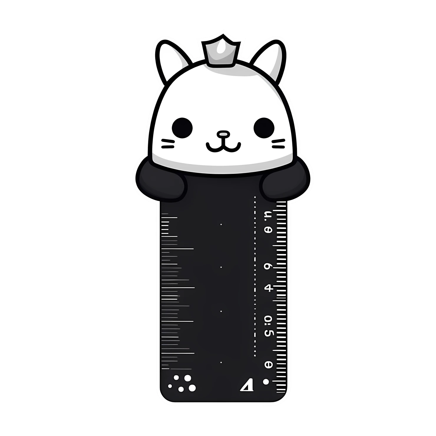 Kawaii ruler sticker isolated on transparent background #26408