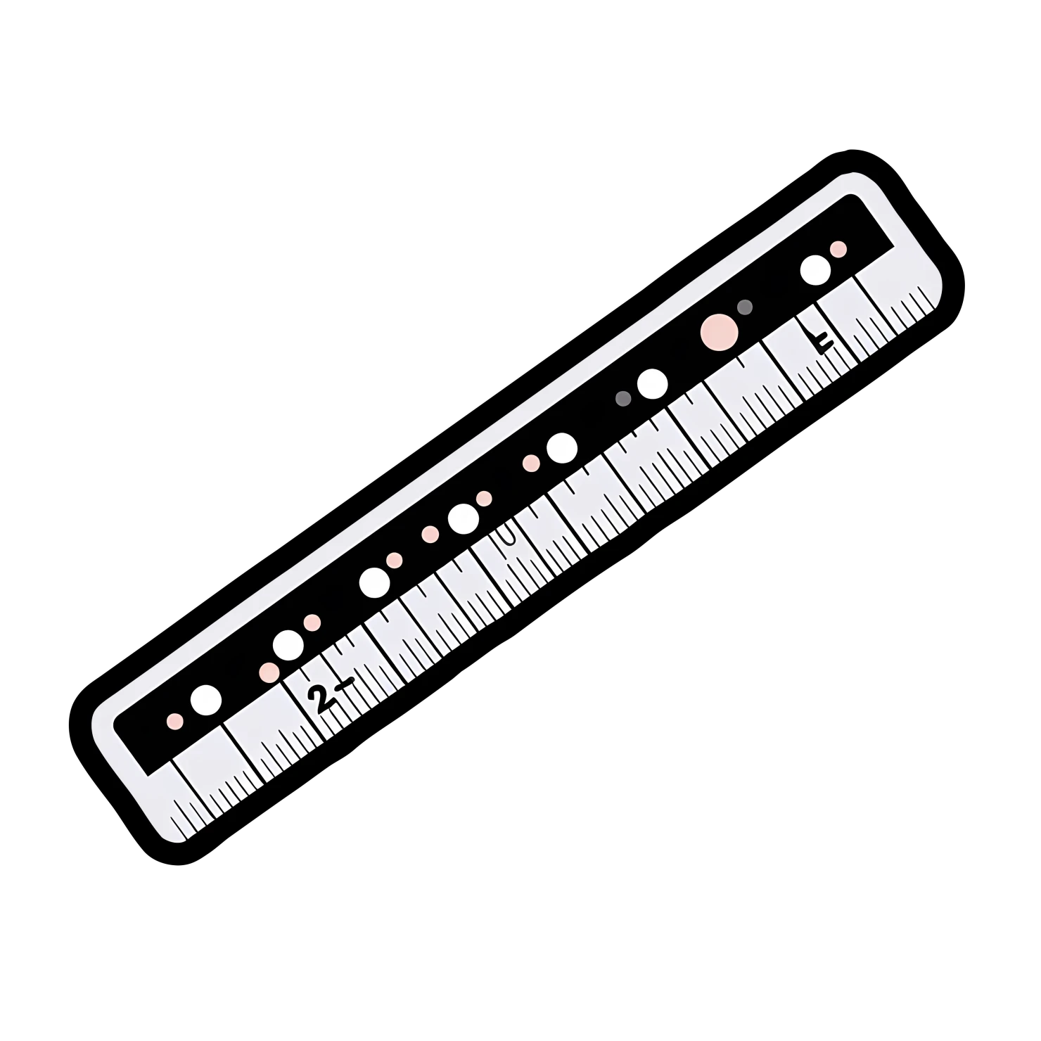 Kawaii ruler sticker isolated on transparent background #26409