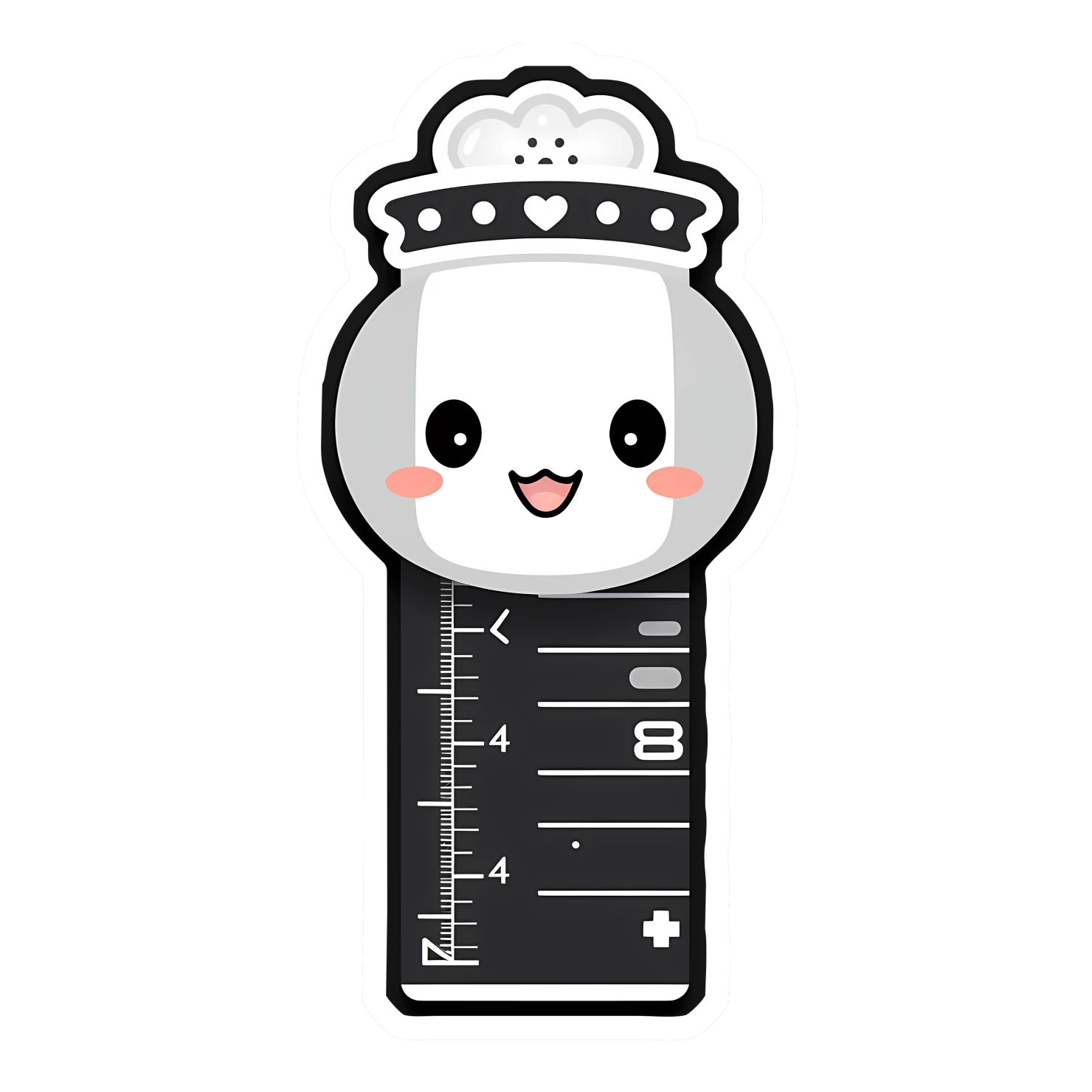 Kawaii ruler sticker isolated on transparent background #26410