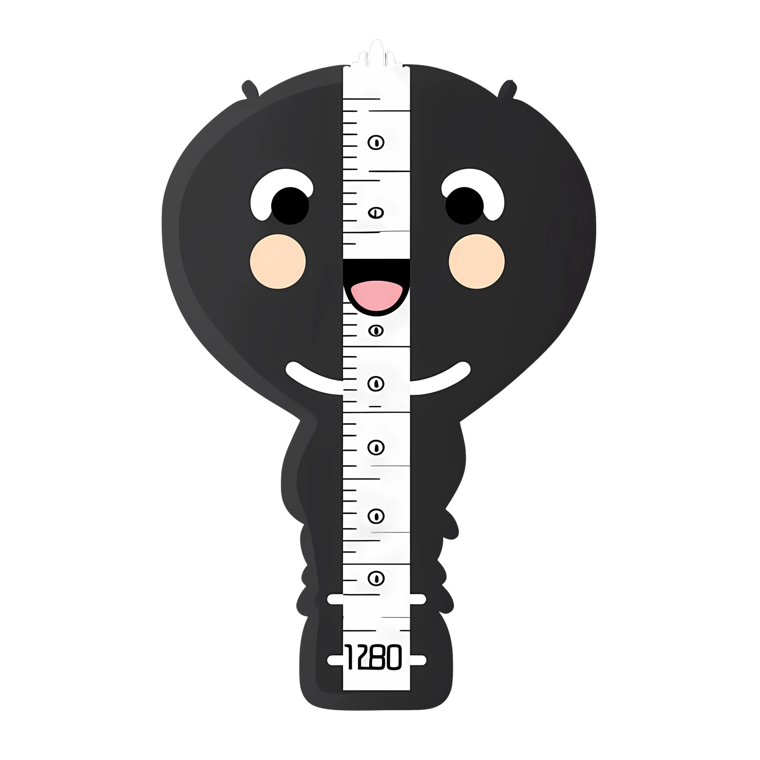 Kawaii ruler sticker isolated on transparent background #26412