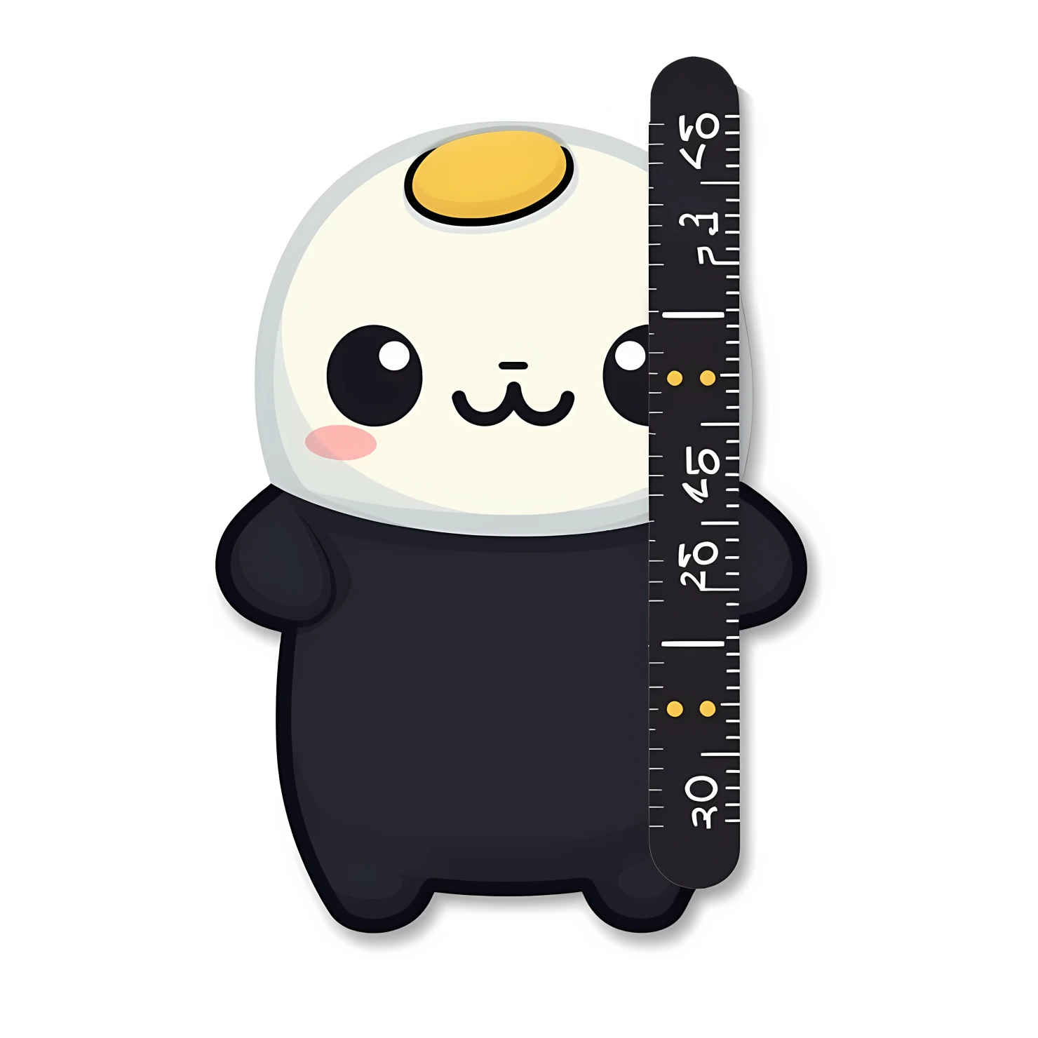 Kawaii ruler sticker isolated on transparent background #26413