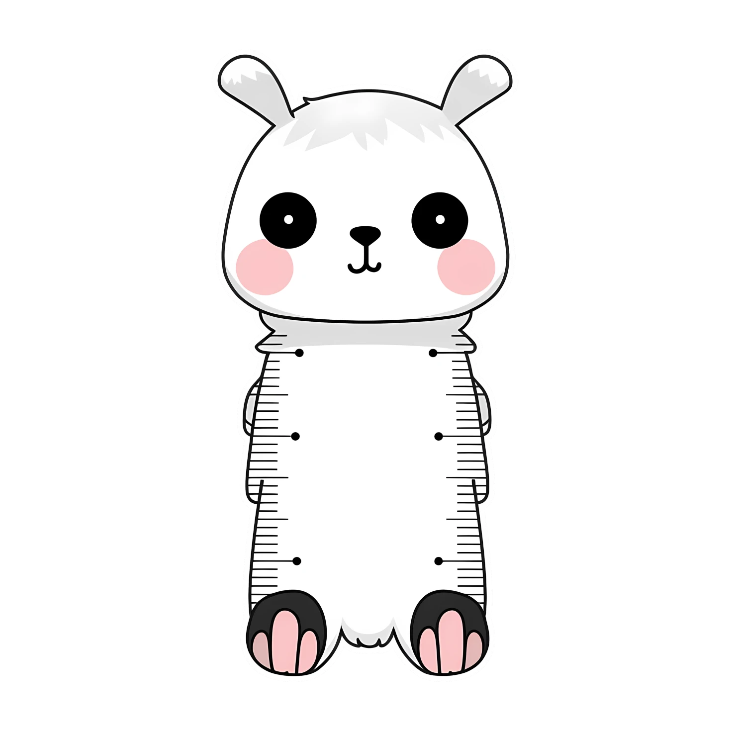 Kawaii ruler sticker isolated on transparent background #26415